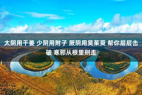 太阴用干姜 少阴用附子 厥阴用吴茱萸 帮你层层击破 寒邪从根里剜走