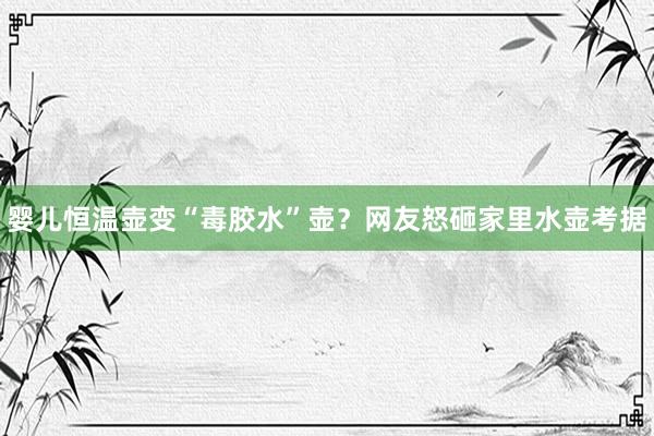 婴儿恒温壶变“毒胶水”壶？网友怒砸家里水壶考据