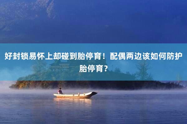 好封锁易怀上却碰到胎停育！配偶两边该如何防护胎停育？