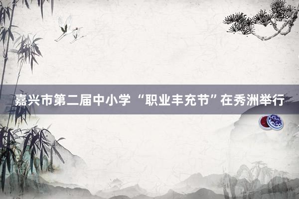 嘉兴市第二届中小学 “职业丰充节”在秀洲举行