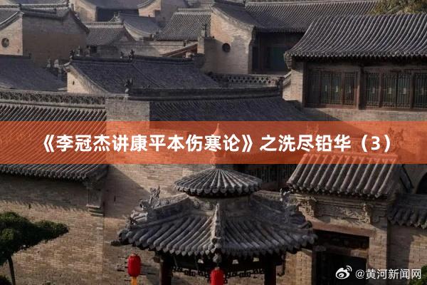 《李冠杰讲康平本伤寒论》之洗尽铅华（3）