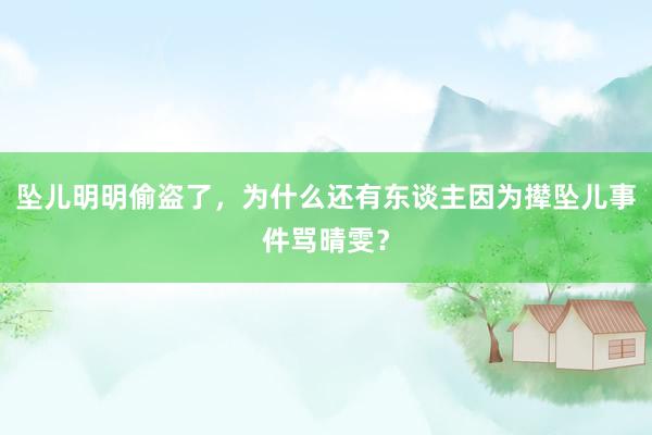 坠儿明明偷盗了，为什么还有东谈主因为撵坠儿事件骂晴雯？
