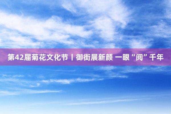 第42届菊花文化节丨御街展新颜 一眼“阅”千年