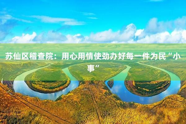苏仙区稽查院:用心用情使劲办好每一件为民“小事”