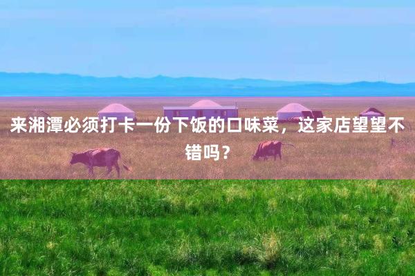 来湘潭必须打卡一份下饭的口味菜，这家店望望不错吗？