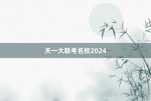 天一大联考名校2024
