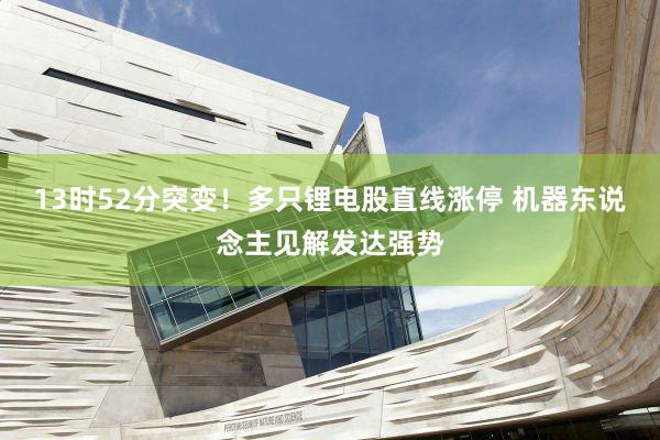 13时52分突变！多只锂电股直线涨停 机器东说念主见解发达强势